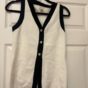 a new day White Knit Top with Black Trim
